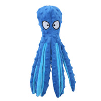HKM-6839485 Durable No Stuffing Octopus Plush Dog Toy with Squeaker and Crinkle Sound for Interactive Play
