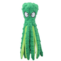 HKM-6839485 Durable No Stuffing Octopus Plush Dog Toy with Squeaker and Crinkle Sound for Interactive Play