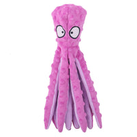 HKM-6839485 Durable No Stuffing Octopus Plush Dog Toy with Squeaker and Crinkle Sound for Interactive Play