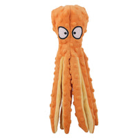 HKM-6839485 Durable No Stuffing Octopus Plush Dog Toy with Squeaker and Crinkle Sound for Interactive Play