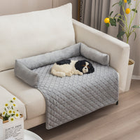 HKM-6839869 Curved Pet Dog Sofa Bed with Plush Cushion for Large Dogs and Cats - Removable and Washable