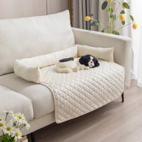 HKM-6839869 Curved Pet Dog Sofa Bed with Plush Cushion for Large Dogs and Cats - Removable and Washable