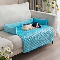 HKM-6839869 Curved Pet Dog Sofa Bed with Plush Cushion for Large Dogs and Cats - Removable and Washable