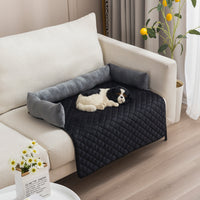 HKM-6839869 Curved Pet Dog Sofa Bed with Plush Cushion for Large Dogs and Cats - Removable and Washable