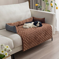 HKM-6839869 Curved Pet Dog Sofa Bed with Plush Cushion for Large Dogs and Cats - Removable and Washable