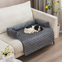 HKM-6839869 Curved Pet Dog Sofa Bed with Plush Cushion for Large Dogs and Cats - Removable and Washable