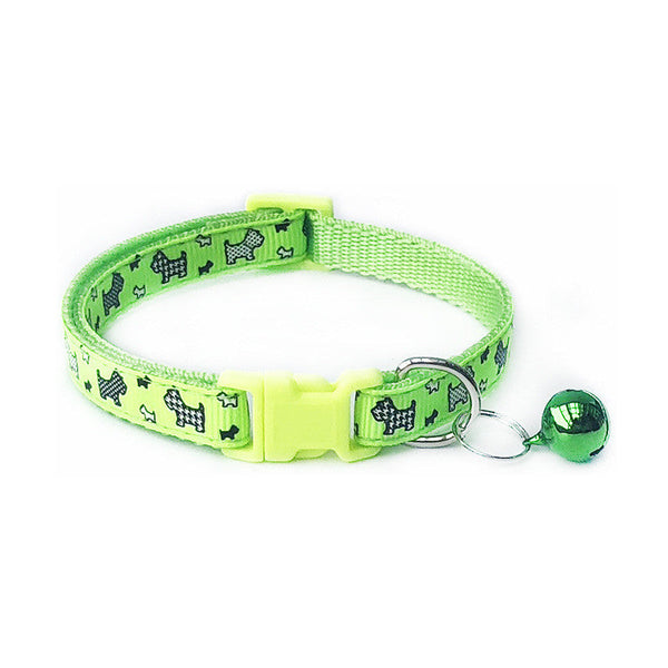 HKM-6839997 Cartoon Pattern Adjustable Pet Dog Cat Collar, Width 1.0cm, Fits Neck 19-32cm