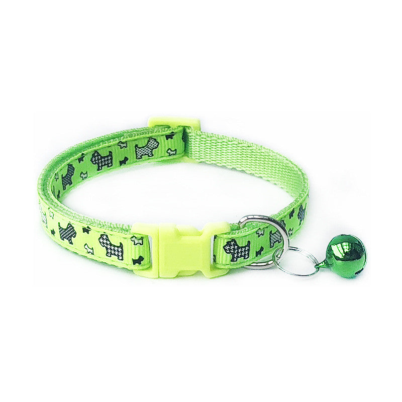 HKM-6839997 Cartoon Pattern Adjustable Pet Dog Cat Collar, Width 1.0cm, Fits Neck 19-32cm