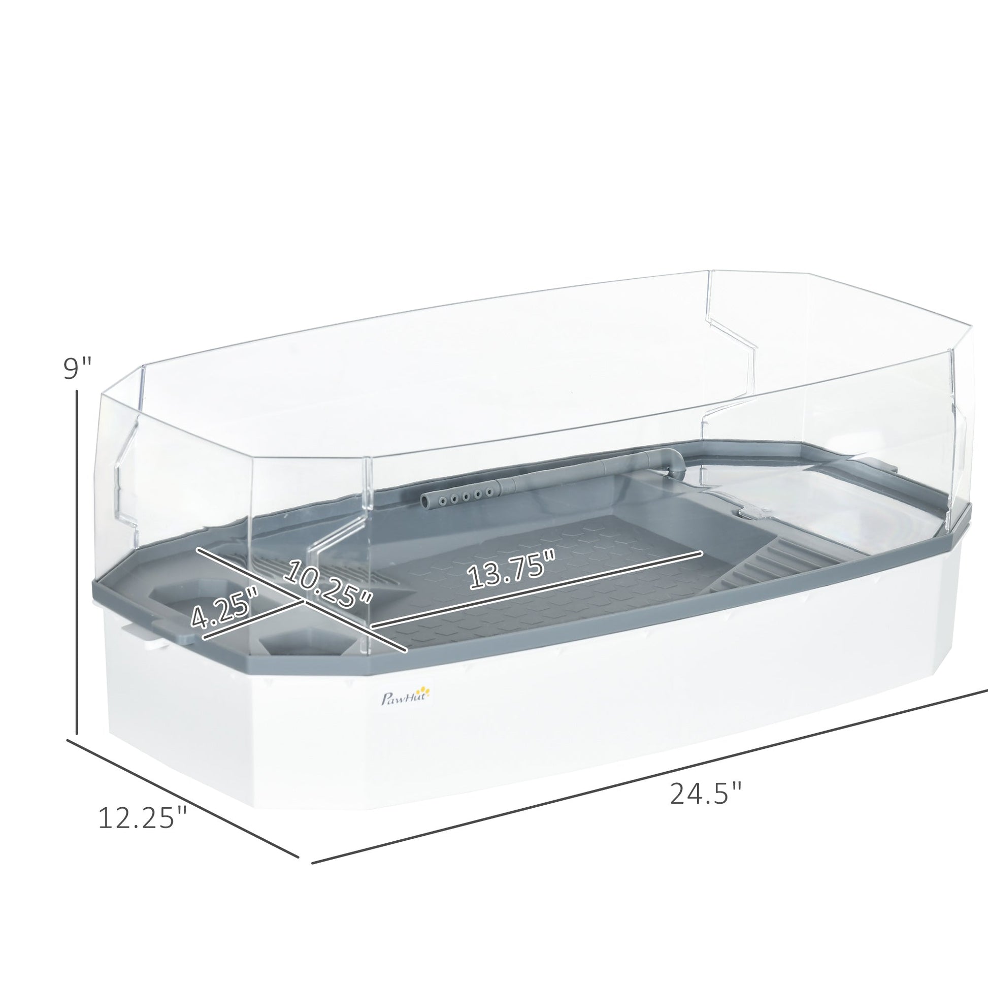 HKM-6841661 Turtle Aquarium Kit with Basking Platform, Multi-Layer Filtration & Water Pump, 24.5" Reptile Habitat