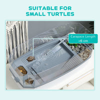 HKM-6841661 Turtle Aquarium Kit with Basking Platform, Multi-Layer Filtration & Water Pump, 24.5" Reptile Habitat