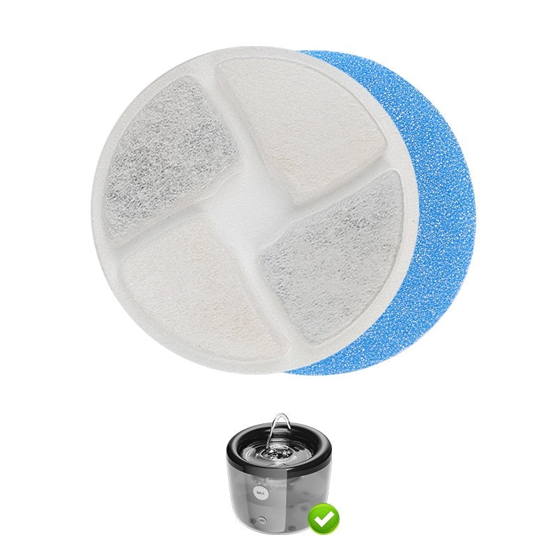 HKM-6841789 Pet Water Dispenser Filter Elements - Compatible with Multiple Models, Includes Activated Carbon and Hair Cotton