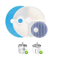 HKM-6841789 Pet Water Dispenser Filter Elements - Compatible with Multiple Models, Includes Activated Carbon and Hair Cotton