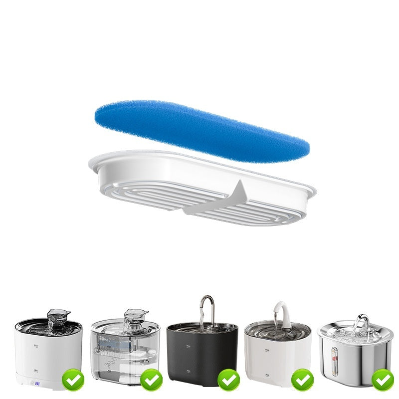 HKM-6841789 Pet Water Dispenser Filter Elements - Compatible with Multiple Models, Includes Activated Carbon and Hair Cotton