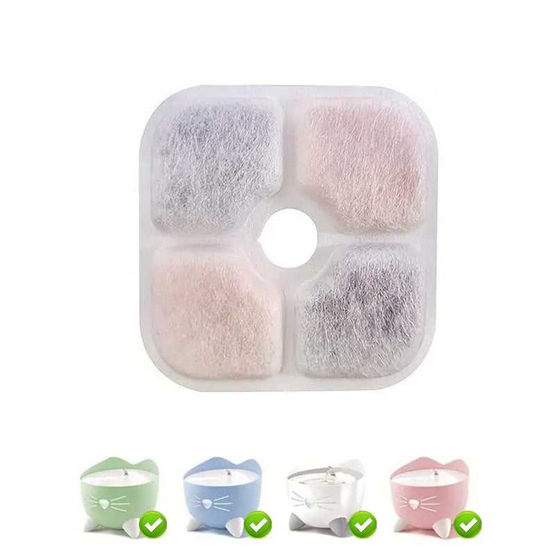 HKM-6841789 Pet Water Dispenser Filter Elements - Compatible with Multiple Models, Includes Activated Carbon and Hair Cotton
