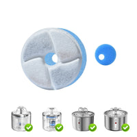 HKM-6841789 Pet Water Dispenser Filter Elements - Compatible with Multiple Models, Includes Activated Carbon and Hair Cotton