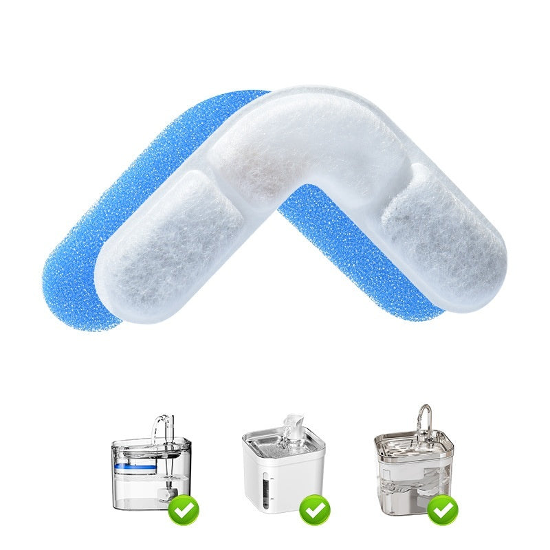HKM-6841789 Pet Water Dispenser Filter Elements - Compatible with Multiple Models, Includes Activated Carbon and Hair Cotton