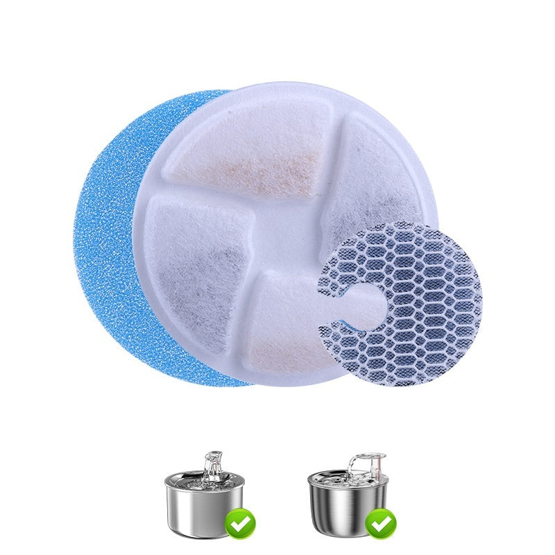 HKM-6841789 Pet Water Dispenser Filter Elements - Compatible with Multiple Models, Includes Activated Carbon and Hair Cotton
