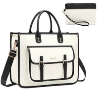 HKM-684179 Lightweight Canvas Laptop Tote Bag for Women - Large Capacity 15.6 Inch Shoulder Messenger Bag for Office, Travel & School