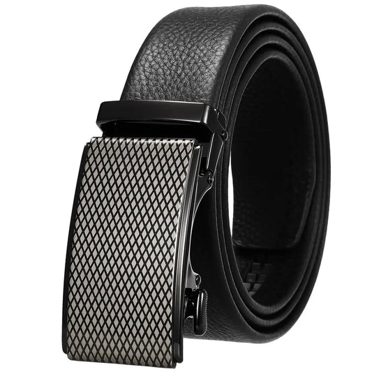 HKM-684179 Men's Automatic Buckle Casual Belt in Top Layer Leather - Trendy Design