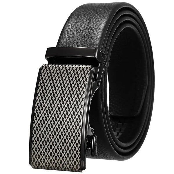 HKM-684179 Men's Automatic Buckle Casual Belt in Top Layer Leather - Trendy Design