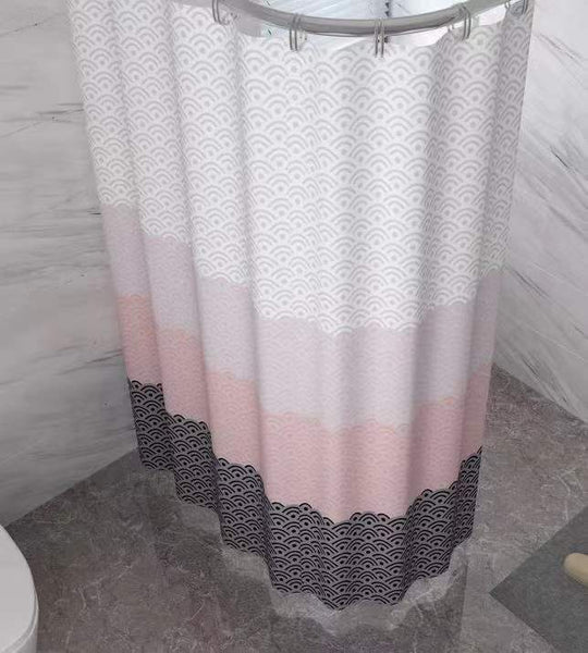 HKM-684179 Waterproof Mildew-Proof Polyester Shower Curtain in Gradient Colors for Bathroom