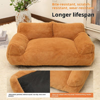 HKM-6842045 Plush Rabbit Fur Sofa Nest Pet Bed for Dogs in Various Colors and Sizes