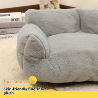 HKM-6842045 Plush Rabbit Fur Sofa Nest Pet Bed for Dogs in Various Colors and Sizes