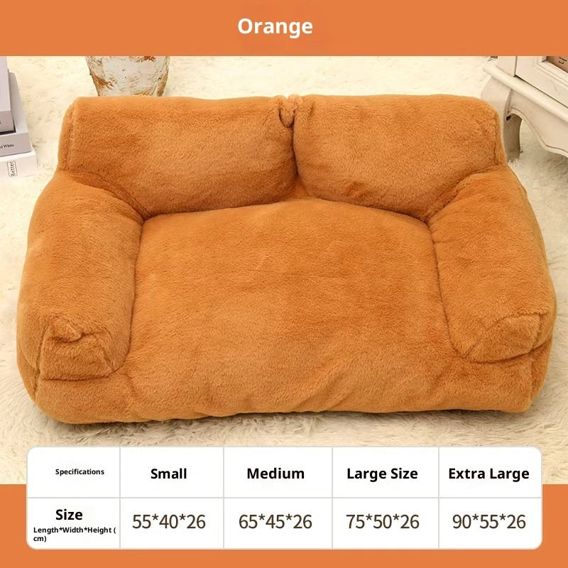 HKM-6842045 Plush Rabbit Fur Sofa Nest Pet Bed for Dogs in Various Colors and Sizes