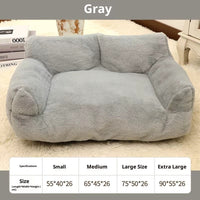 HKM-6842045 Plush Rabbit Fur Sofa Nest Pet Bed for Dogs in Various Colors and Sizes
