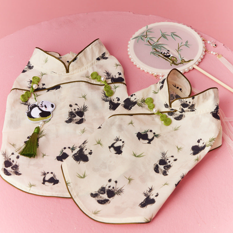 HKM-6842557 Chinese Style Teddy Schnauzer Bichon Sleeveless Vest with Pendant for Pets
