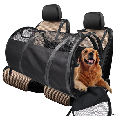 HKM-6842813 Foldable Automotive Backseat Pet Pad Tent - Medium & Soft Oxford Cloth, Black & Gray, Multi-size Options