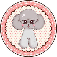 HKM-684307 Cartoon Dog Carpet for All Seasons - Non-Slip Round Pet Mat in Two Sizes
