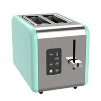 HKM-684371 Blue Portable Electric Bread Toaster for 2 Slices with Touch Screen Control and Removable Crumb Tray