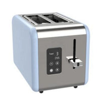 HKM-684371 Blue Portable Electric Bread Toaster for 2 Slices with Touch Screen Control and Removable Crumb Tray
