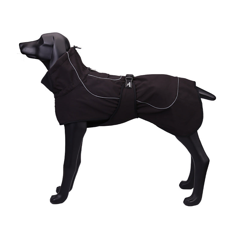 HKM-6844349 Warm Raincoat for Large and Medium Dogs - Four-Sided Stretch Composite Fabric, Outdoor Use