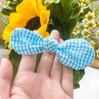 HKM-6846141 Yellow Plaid Sunflower Bee Skirt for Cats with Matching Hairpin, Casual Style