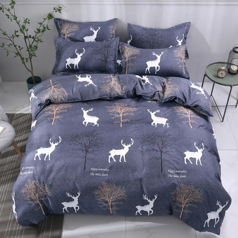HKM-684627 Cross-Border Rotary Net Three-Piece Bedding Set in Solid Wood and Polyester