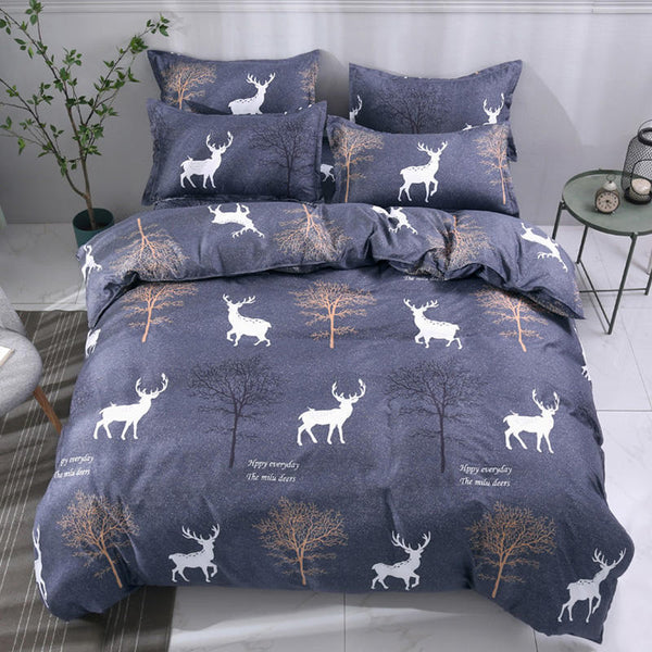 HKM-684627 Cross-Border Rotary Net Three-Piece Bedding Set in Solid Wood and Polyester