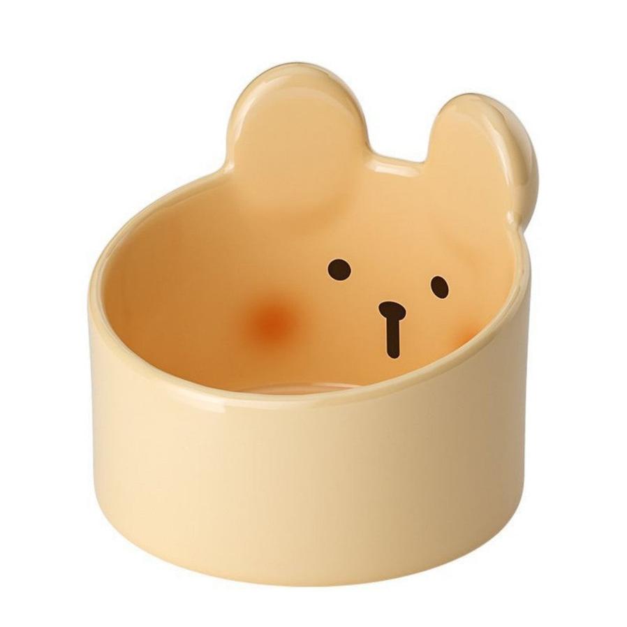 HKM-684627 Cute Ceramic Pet Bowl for Cats and Dogs - Slanted Food and Water Bowl, Available in Two Sizes