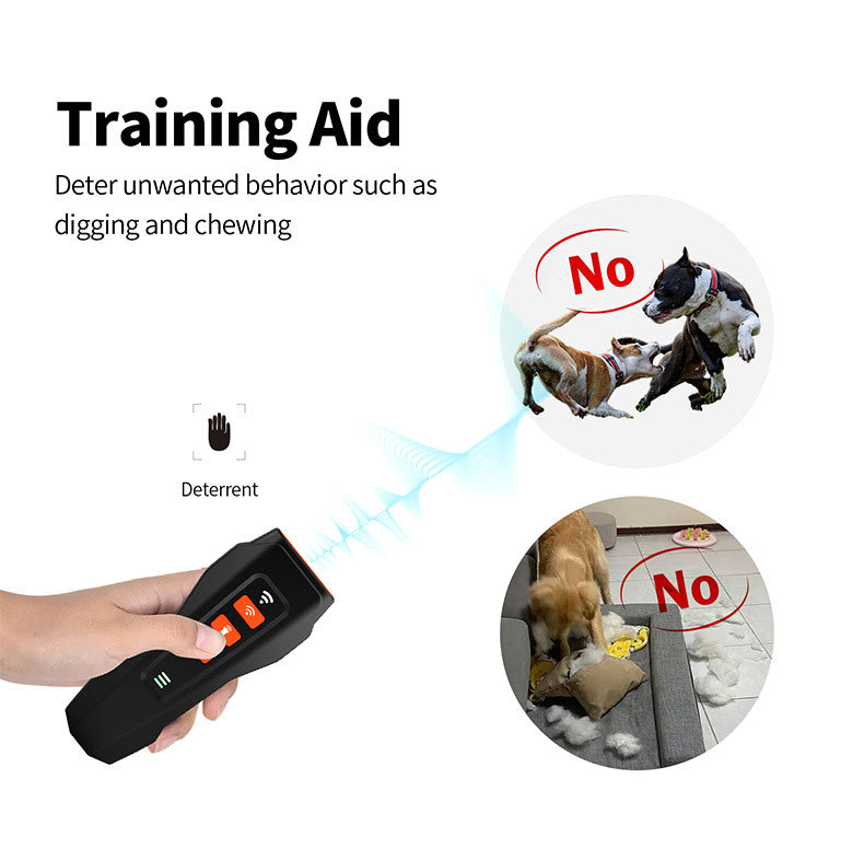HKM-6847037 Rechargeable Dog Bark Prevention Ultrasound Stopper - Plastic, Black/Orange or Dark Gray