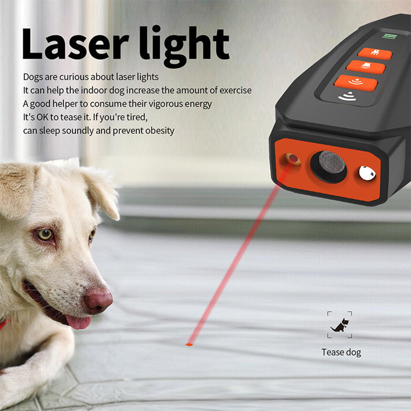 HKM-6847037 Rechargeable Dog Bark Prevention Ultrasound Stopper - Plastic, Black/Orange or Dark Gray