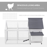 HKM-6847421 48" Outdoor Chicken Coop with Nesting Box and Removable Tray for Easy Cleaning