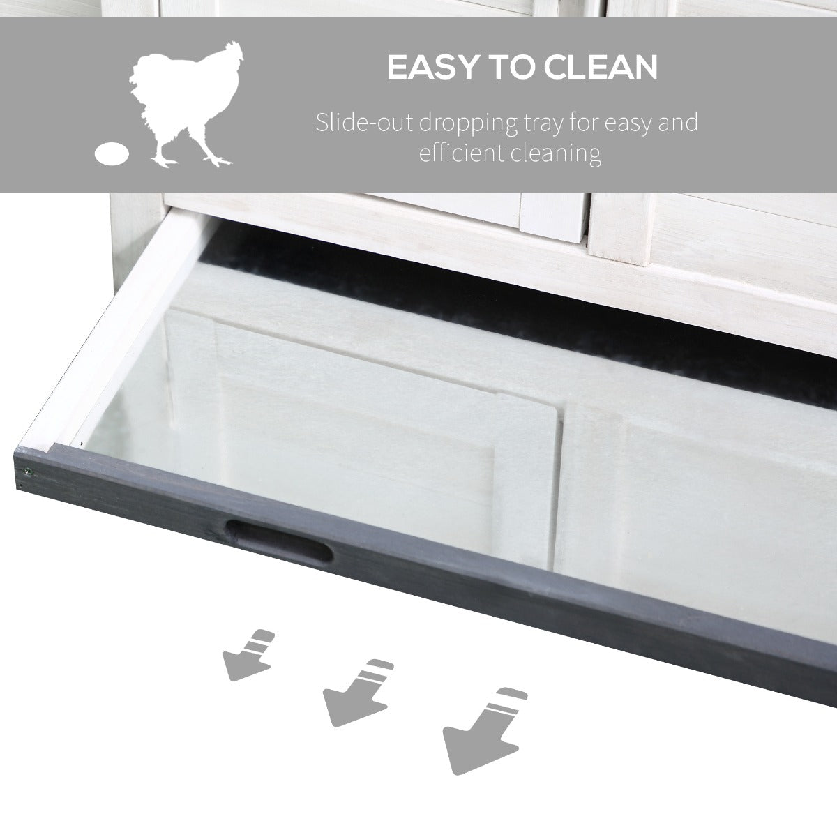 HKM-6847421 48" Outdoor Chicken Coop with Nesting Box and Removable Tray for Easy Cleaning