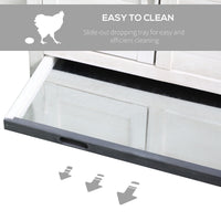 HKM-6847421 48" Outdoor Chicken Coop with Nesting Box and Removable Tray for Easy Cleaning