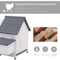 HKM-6847421 48" Outdoor Chicken Coop with Nesting Box and Removable Tray for Easy Cleaning