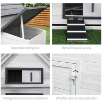 HKM-6847421 48" Outdoor Chicken Coop with Nesting Box and Removable Tray for Easy Cleaning