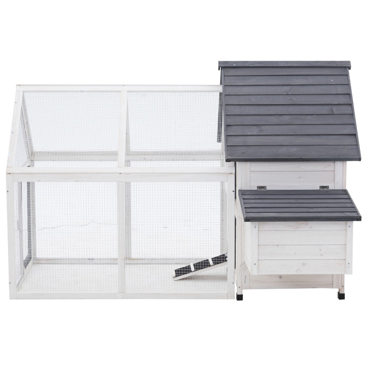 HKM-6847421 48" Outdoor Chicken Coop with Nesting Box and Removable Tray for Easy Cleaning
