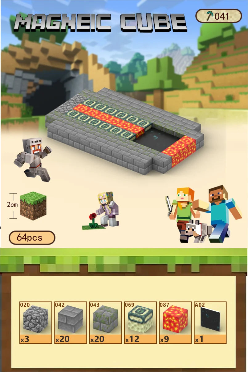 HKM-684755 Magnetic Building Block Cube Set for Kids - DIY Educational Sensory Game with Over 500 Accessories