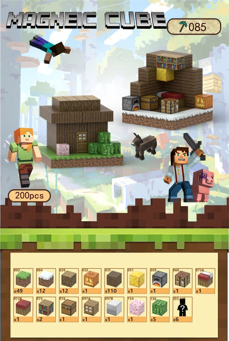 HKM-684755 Magnetic Building Block Cube Set for Kids - DIY Educational Sensory Game with Over 500 Accessories