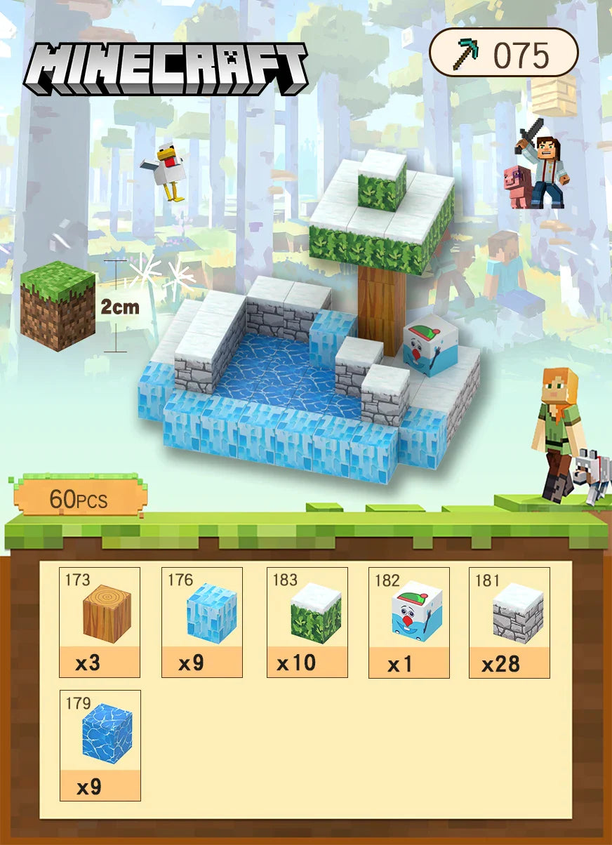 HKM-684755 Magnetic Building Block Cube Set for Kids - DIY Educational Sensory Game with Over 500 Accessories